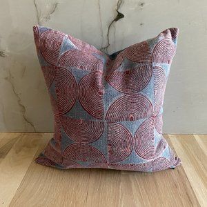 CB2 16x16 Cresente Block Print Pillow Cover Indigo